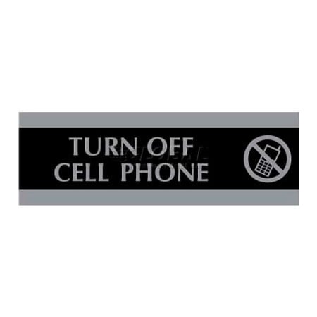 U.S. Stamp & Sign Turn Off Cell Phone, 3" x 9", Double-sided Tape 4759